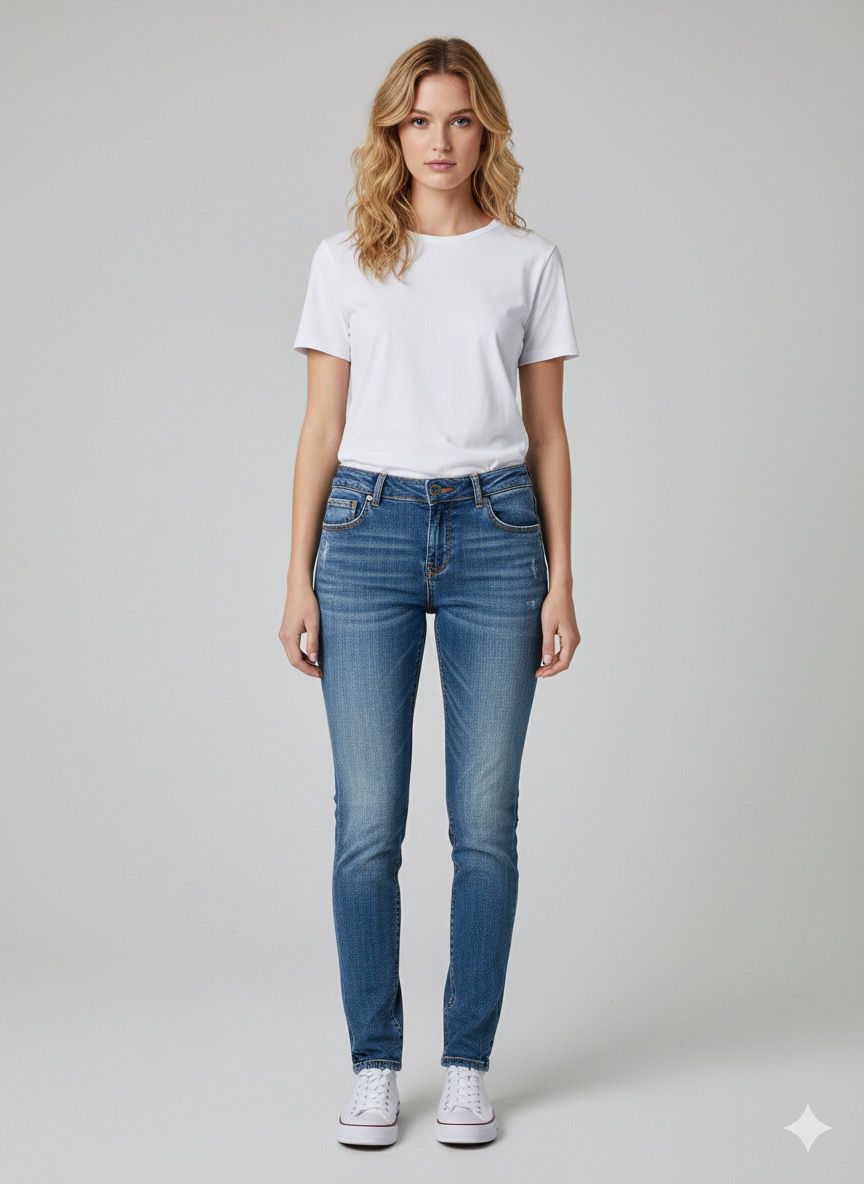 Jeans Straight Fit - Tiro Alto