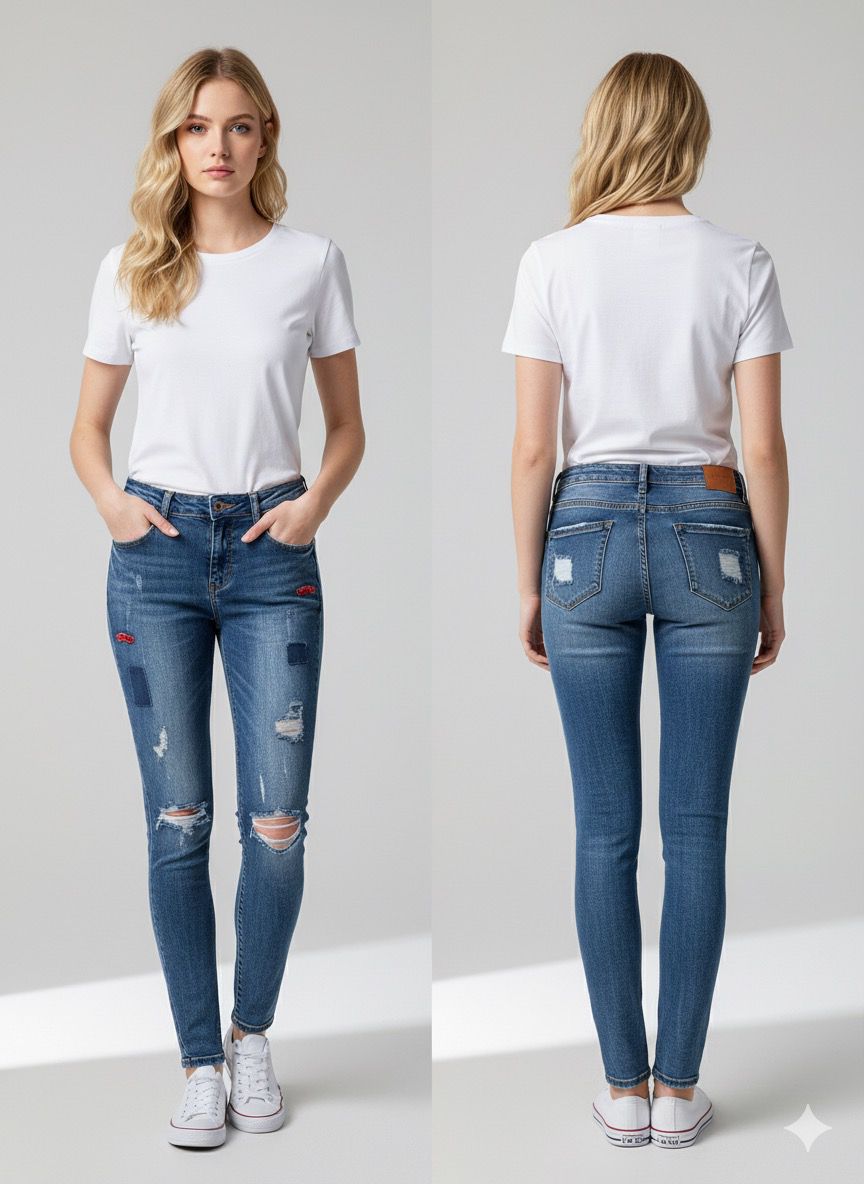 Jeans Ripped Patched