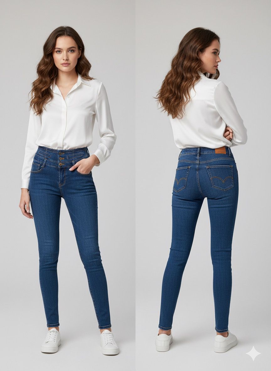 Jeans Straight Fit - Tiro Alto