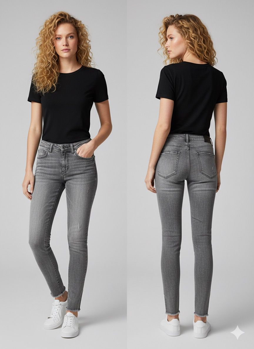 Jeans Skinny Grises